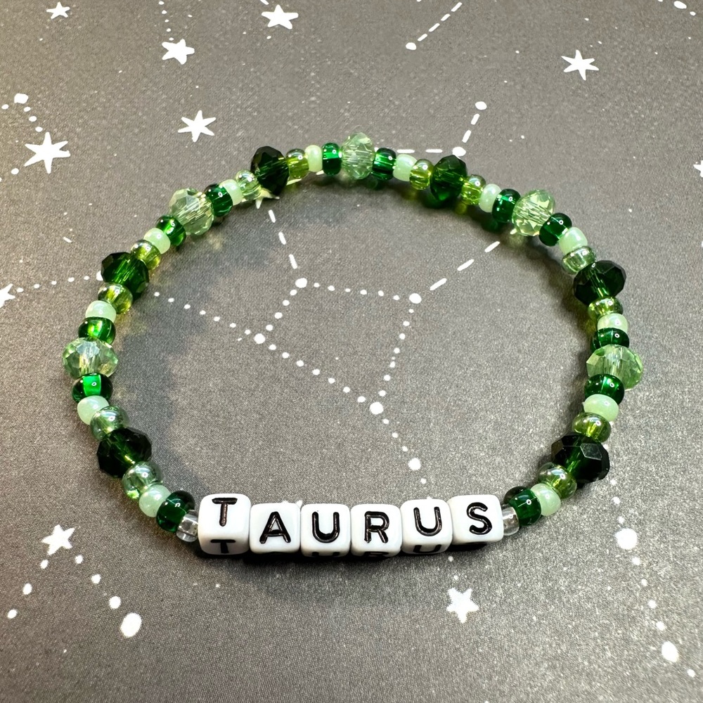 Taurus Bracelet Astrology Sign Astrological Cosmic Jewelry Beaded Stretchy